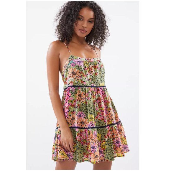 Urban Outfitters Honey Tiered Babydoll Mini Dress - Picture 1 of 9